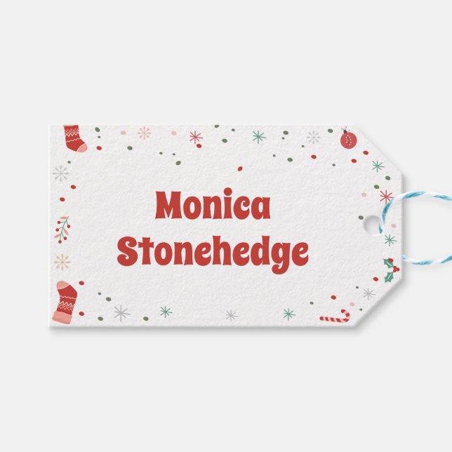 Etiqueta Para Presente Que aniversário divertido de natal (Frente (horizontal))