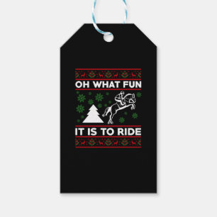 Etiqueta Para Presente Que Diversão É Andar a Cavalo UGLY Natal
