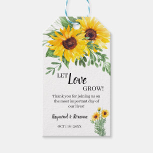 Etiqueta Para Presente Que o amor cresça girassóis verde favor do casam