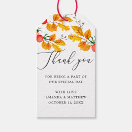 Etiqueta Para Presente Quebra de aquarela madeira folhagem obrigado de ca