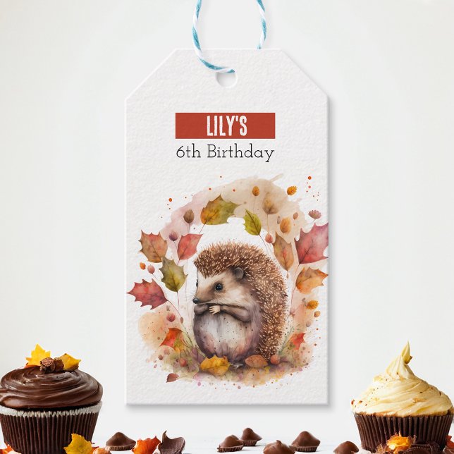Etiqueta Para Presente Queda / Autumn vibes Hedgehog - Festa de aniversár (Criador carregado)
