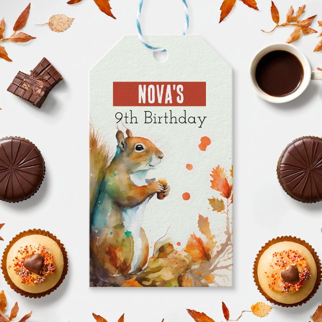 Etiqueta Para Presente Queda / Autumn vibes Squirrel - Festa de aniversár (Criador carregado)