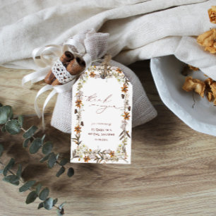 Etiqueta Para Presente Queda Chá de panela Elegante de Flor Selvagem