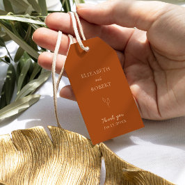 Etiqueta Para Presente Queda Laranja Queimada Terracotta Simple