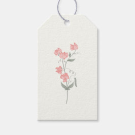 Etiqueta Para Presente Querida Ervilha Floral Rosa e Creme Obrigado Casam