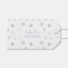 Etiqueta Para Presente Querida, está frio fora do floco de neve Obrigado