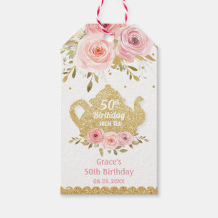 Etiqueta Para Presente Quic Blush Pink Floral High Tea Party Aniversário