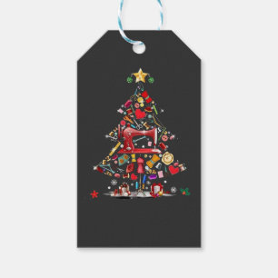 Etiqueta Para Presente Quilter Merry Christmas Árvore Bloco de Colcha Qui