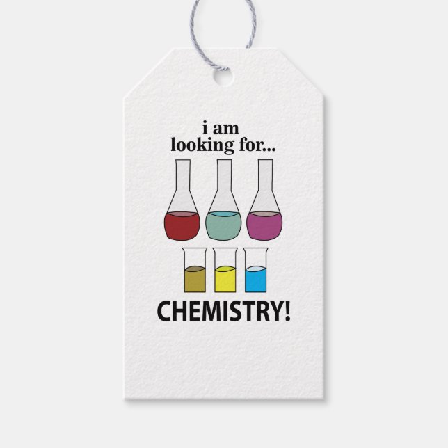 Etiqueta Para Presente Química Engraçada Estou Procurando Química (Frente)