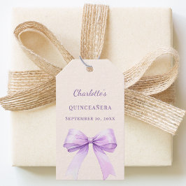 Etiqueta Para Presente Quinceanera lavender bow ivory DIY write by hand