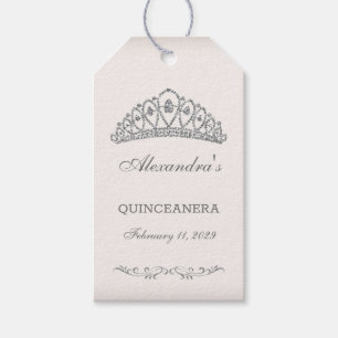 Etiqueta Para Presente Quinceanera personalizada com Tiara