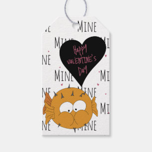 Etiqueta Para Presente Quirky Puffer Happy Valentines Day   Padrão de min