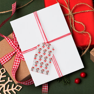 Etiqueta Para Presente Raça de Cão Wire Fox Terrier Estrelas de Natal