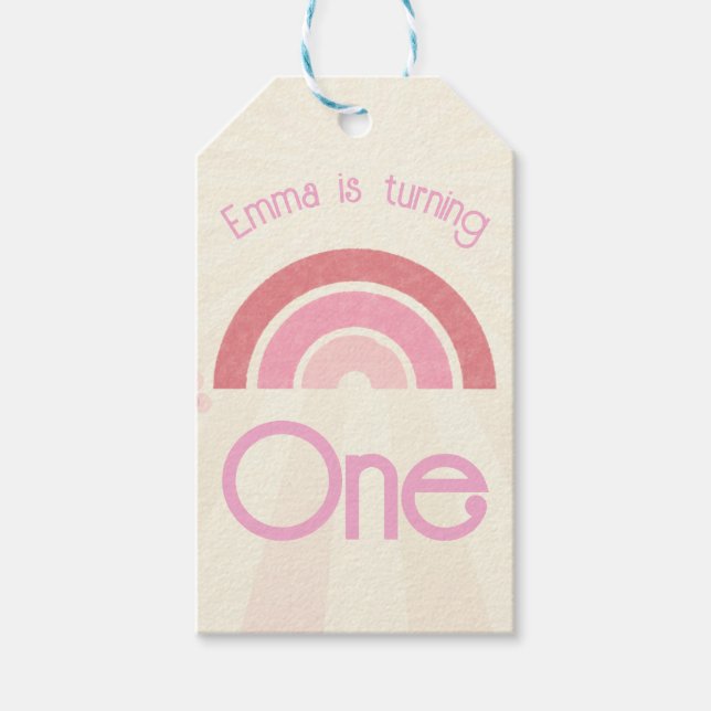 Etiqueta Para Presente Rainbow Birthday (Frente)
