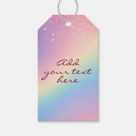 Etiqueta Para Presente Rainbow Unicorn Glitter