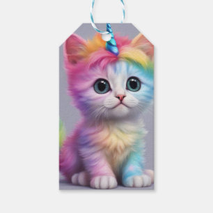 Etiqueta Para Presente Rainbow Unicorn Kitten