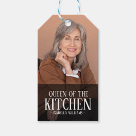 Etiqueta Para Presente Rainha da Cozinha Nome de Foto Editável Design