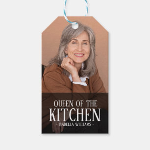 Etiqueta Para Presente Rainha da Cozinha Nome de Foto Editável Design