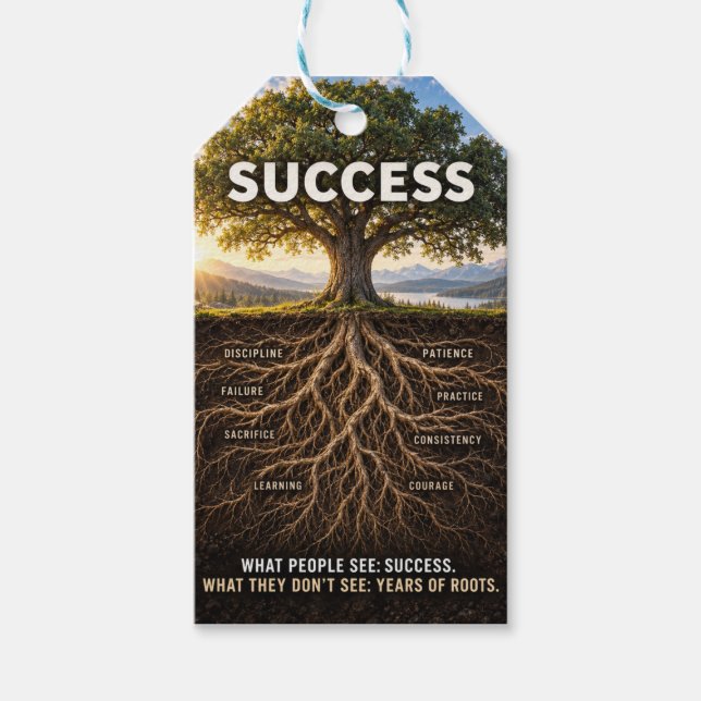 Etiqueta Para Presente Raízes do Sucesso (Frente)