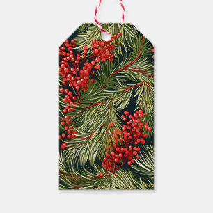 Etiqueta Para Presente Ramais Botânicos e Berries de Natal