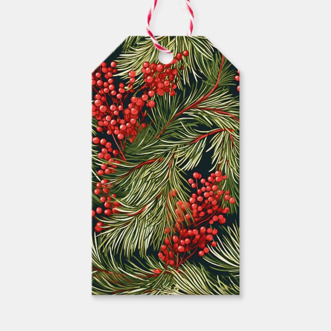 Etiqueta Para Presente Ramais Botânicos e Berries de Natal (Frente)