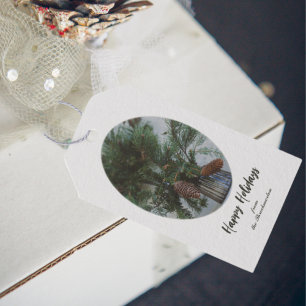 Etiqueta Para Presente Ramificação da árvore Spruce estilo Vintage