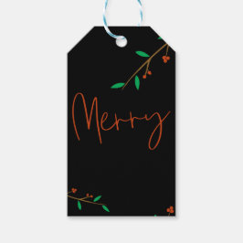 Etiqueta Para Presente Ramo de Frutas Botânicas Black Merry Festa de Nata