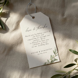 Etiqueta Para Presente Ramo de Oliveira Casamento  Elegante Folhagem