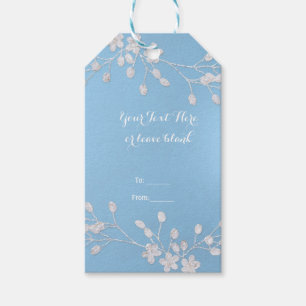 Etiqueta Para Presente Ramo Floral Branco Favor Azul Chic Festa de Casame