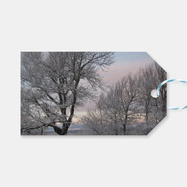 Etiqueta Para Presente Ramos cobertos de neve (Frente (horizontal))