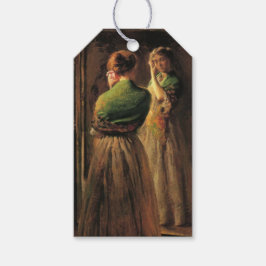 Etiqueta Para Presente Rapariga com um Saco Verde (por Joseph DeCamp)