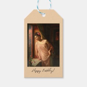 Etiqueta Para Presente Rapariga na janela por Edward John Poynter