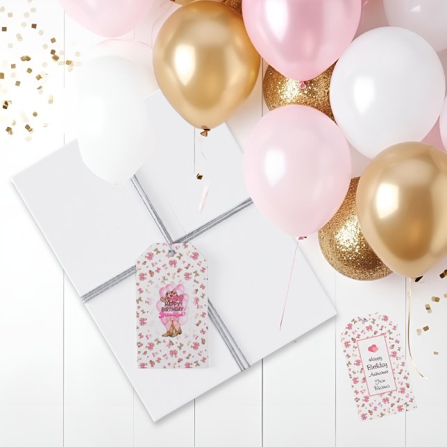 Etiqueta Para Presente Rapariga Russa Ocidental Feliz Aniversário Raparig (Criador carregado)