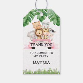 Etiqueta Para Presente Rapariga Selva Safari Aniversário Obrigado Por Eti