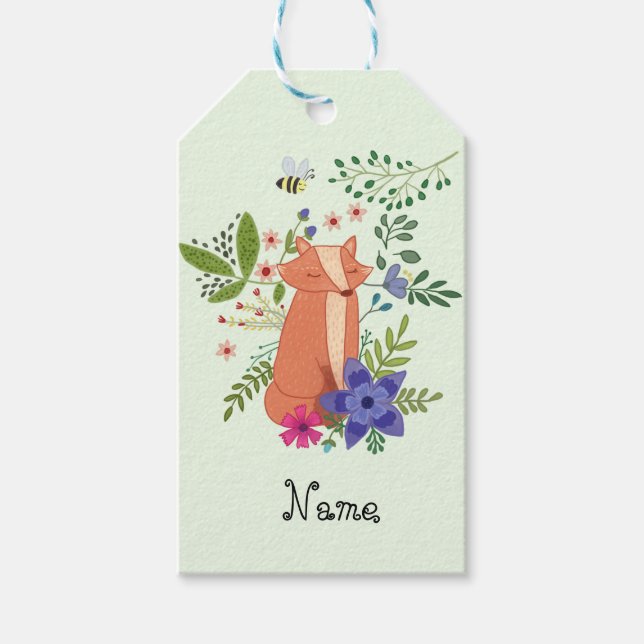 Etiqueta Para Presente Raposa de bosque (Frente)