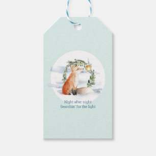 Etiqueta Para Presente Raposa Mágica De Aquarela Em Wonderland De Invern