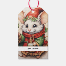 Etiqueta Para Presente Rato de Natal 3 Seu Texto Aqui