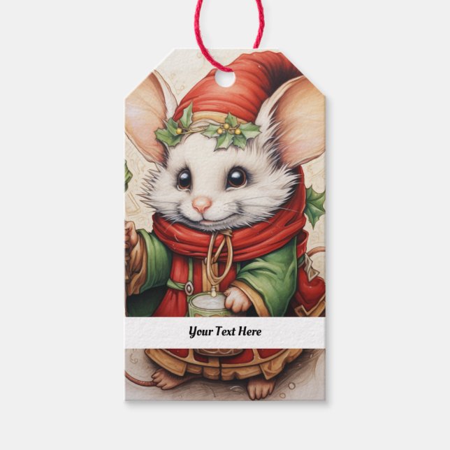 Etiqueta Para Presente Rato de Natal 3 Seu Texto Aqui (Frente)