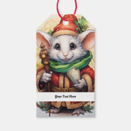 Etiqueta Para Presente Rato de Natal Bonito 4 Seu Texto Aqui