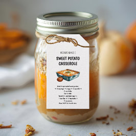 Etiqueta Para Presente Receita de Caçarola de Batata Doce para o Dia de A