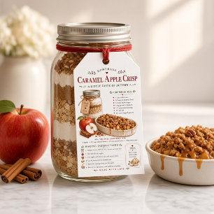 Etiqueta Para Presente Receita de Crisp de Maçã com Caramelo Mistura de C