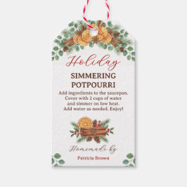 Etiqueta Para Presente Receita de Potpourri de Simmering de Feriado 