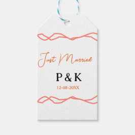 Etiqueta Para Presente Recem casados adicionar nome do casal data red vin