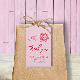 Etiqueta Para Presente Recém-saído do Mercado Chuveiro de Noiva Rosa Agra