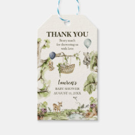 Etiqueta Para Presente Recordoes de Festa de Bebê de Animais da Floresta