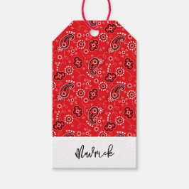 Etiqueta Para Presente Red Bandana Western Cowboy, Diversão