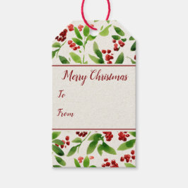 Etiqueta Para Presente Red Berry Green deixa Design de Natal