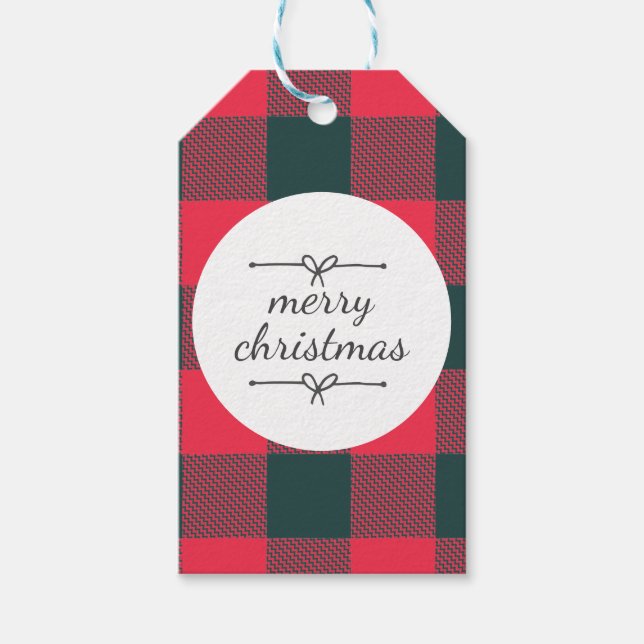 Etiqueta Para Presente Red Buffalo Xadrez Natal Nome Modelo (Frente)