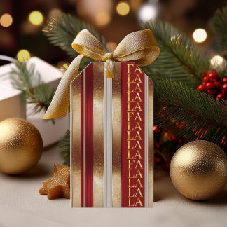 Etiqueta Para Presente Red Christmas Fa La Pattern#27 ID1009
