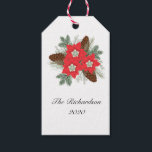Etiqueta Para Presente Red Christmas Poinsettia Pine Winter Greenery<br><div class="desc">Tags do presente de Poinsettia Pine Winter Greenery. Personalize seus presentes de Natal bonitos com etiquetas de presentes personalizáveis. Adicione seu texto personalizado a este design, usando as caixas "Editar este modelo" no lado direito do item, ou clique no botão azul "Personalizar" para organizar o texto, alterar as fontes e...</div>